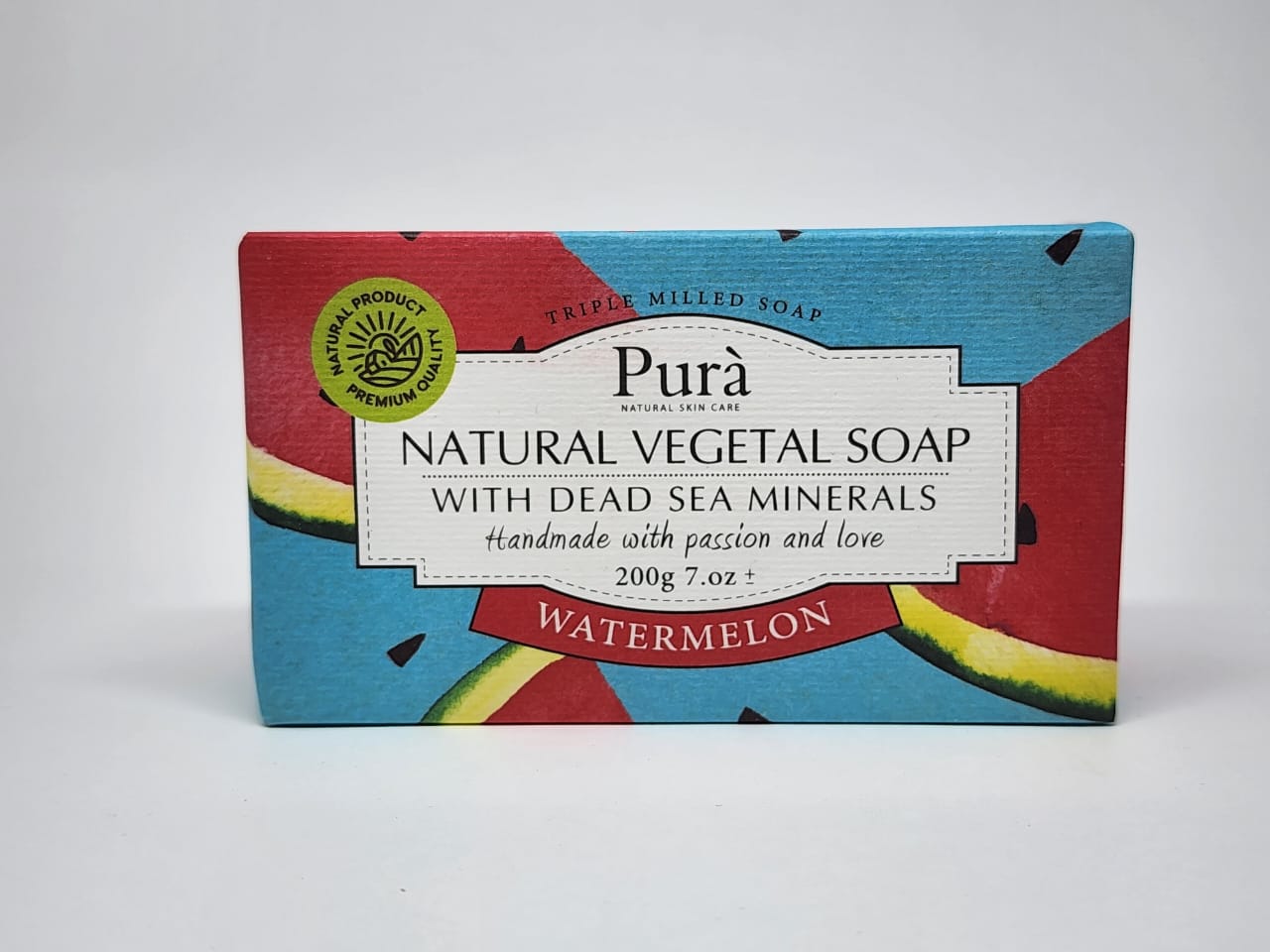PURA Natural Vegetal Soap with Dead Sea Minerals - WHITE MUSK 200 gm (Handmade Soap)