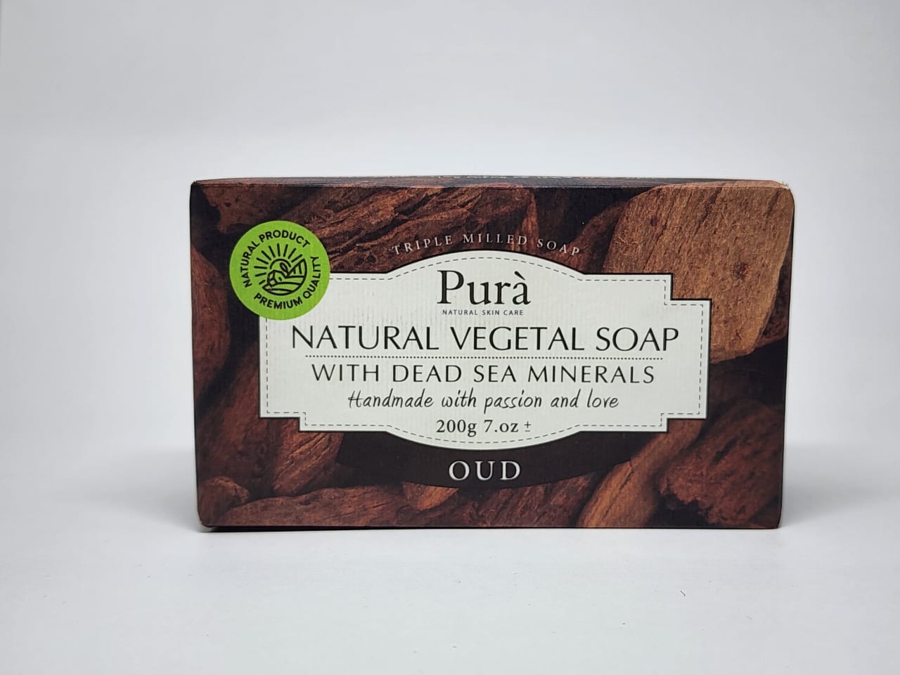 PURA Natural Vegetal Soap with Dead Sea Minerals - OUD 200 gm (Handmade Soap)